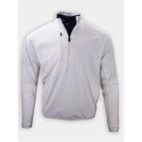 Long sleeve heavyweight quarter zip pullover using a polyester-spandex...