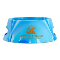 Portable foldable silicone dog bowl with custom imprint, ideal for travel,......