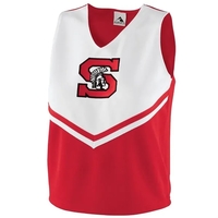 Girls 100% polyester double knit cheer shell with V-neck design and... from...