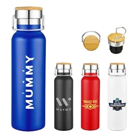 20 oz Wood Lid Stainless Steel Water Bottle... from ASI 31517 Admart Products