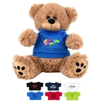LARGE 8" Plush Teddy Bear With Choice of T-Shirt Color