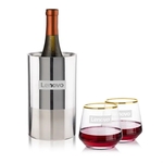 Catania Wine Cooler & Tucson Gold Rim Stemless Wine