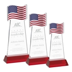 Flag Award on Hartford Base - Red