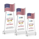 Flag VividPrint™ Award on Alberton Base - Clear