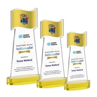 Flag VividPrint™ Award on Alberton Base - Gold... from ASI 84592 St Regis...