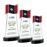 Flag VividPrint™ Award on Alberton Base - Black