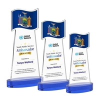 Flag VividPrint™ Award on Alberton Base - Blue