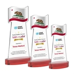 Flag VividPrint™ Award on Alberton Base - Red