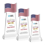 Flag VividPrint™ Award on Hartford Base - Clear
