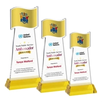 Flag VividPrint™ Award on Hartford Base - Gold... from ASI 84592 St Regis...