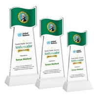 Flag VividPrint™ Award on Hartford Base - White