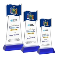 Flag VividPrint™ Award on Hartford Base - Blue... from ASI 84592 St Regis...