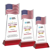 Flag VividPrint™ Award on Hartford Base - Red