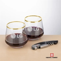 Swiss Force® Opener & Tucson Gold Rim Stemless Wine... from ASI 84592 St...