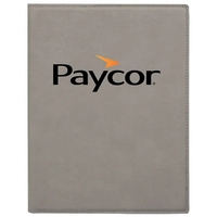 7" x 9" gray PU leatherette portfolio with writing pad, pen... from ASI 74601...