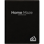 7" x 9" Leatherette Black/Silver Portfolio