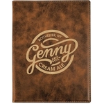 7" x 9" Leatherette Rustic/Gold Portfolio