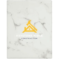 7" x 9" marble-look PU leatherette portfolio with writing pad, pen... from...