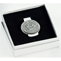 Silver finish money clip, with custom emblem.... from ASI 68760 Marken...