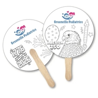 Circle shaped hand fan custom printed with full color imprint on... from ASI...