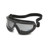 Black frame, foam edge, gray lens, Wheelz goggles. Printed on lower... from...