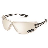 Black frame, elastic temple, Luminary safety glasses. Complies with ANSI....