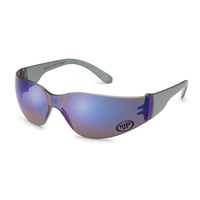 Grey frame, blue mirror lens, Starlite safety glasses