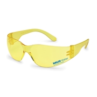 Amber frame, universal-fit temple, Starlite safety glasses. Complies with...
