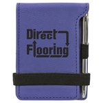 Purple Leatherette Mini Notepad with Pen