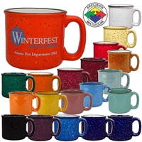 15oz two-tone speckled campfire mug with handle. Spot color.... from ASI...