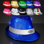 Shiny Colorful Fedora Hats with White Bands