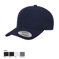 Lightweight perforated 5-panel snapback cap with high profile and snap...