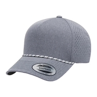 Breathable perforated 5-panel rope snapback cap with high profile and snap......