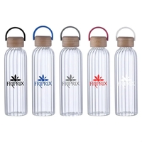 Single Wall Glass Bottle with Bamboo Lid... from ASI 57956 Graphco line