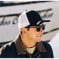 Eco-friendly Flexfit 110 two-tone recycled mesh cap with mid profile and......