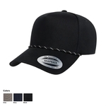 YP Classics Retro 5-Panel Snapback Cap with Braided Rope