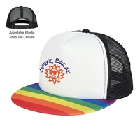 5-panel rainbow trucker cap made of a 100% polyester foam structured... from...