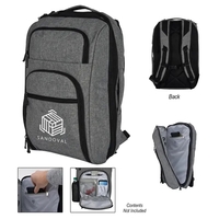 Heathered RFID laptop backpack and briefcase with several pockets and...