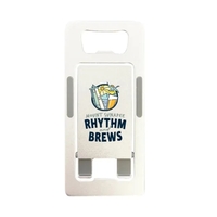 2-in-1 bottle opener phone stand plus 1c1p silkscreen or laser engraving......