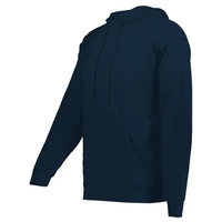 Fleece hoodie with two-ply hood with drawcord, spandex reinforced rib knit......
