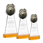 Police Badge Award on Alberton Base - Amber