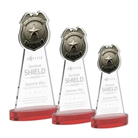 Police Badge Award on Alberton Base - Red