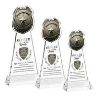 Police Badge VividPrint™ Award on Hartford Base - Clear