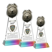 Police Badge VividPrint™ Award on Hartford Base - Prismatic
