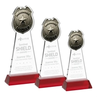 Police Badge Award on Hartford Base - Red