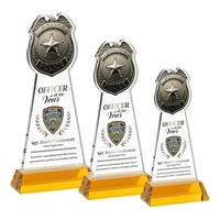 Police Badge VividPrint™ Award on Hartford Base - Amber