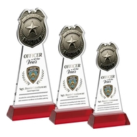 Police Badge VividPrint™ Award on Hartford Base - Red