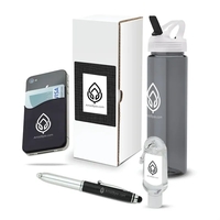 4-piece gift set with 25 oz. PET water bottle, phone/card holder,... from ASI...