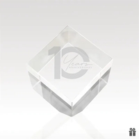 Premium optical crystal cube designed to stand on its edge, creating... from...