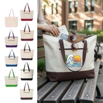 12 oz. Heavy Cotton Two Tone Zippered Tote Bag